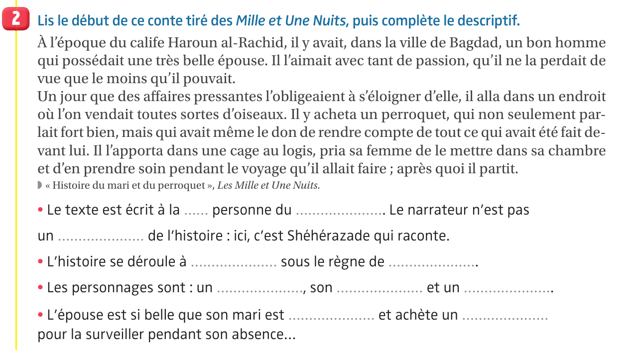 Énoncé imprimé de l'exercice bescherelle-maxi/6e-1/2
