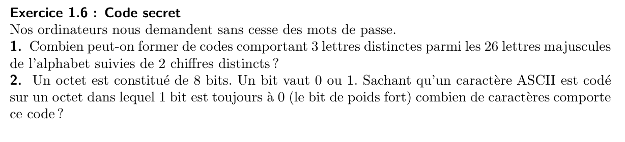 Énoncé imprimé de l'exercice prepas-sciences/1/6